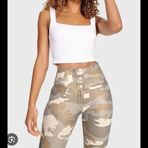 *NWOT Freddy WRUP High Rise Glitter Gold Camo Limited Edition Jeans